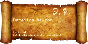 Daradics Viktor névjegykártya